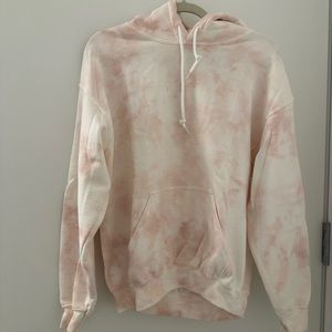 Pink and White Tie-Dye Hoodie and Sweatpants